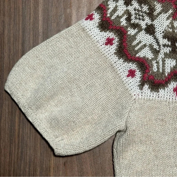 OLD NAVY Short Sleeve FairIsle Turtleneck Sweater Lambswool Angora Blend Size XL - Picture 5 of 7